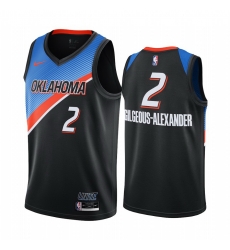 Men Nike Oklahoma City Thunder 2 Shai Gilgeous Alexander Black NBA Swingman 2020 21 City Edition Jersey Men Nike Oklahoma City Thunder 2 Shai Gilgeous Alexander Black NBA Swingman 2020 21 City Edition Jersey