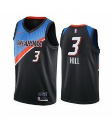 Men Nike Oklahoma City Thunder 3 George Hill Black NBA Swingman 2020 21 City Edition Jersey Men Nike Oklahoma City Thunder 3 George Hill Black NBA Swingman 2020 21 City Edition Jersey