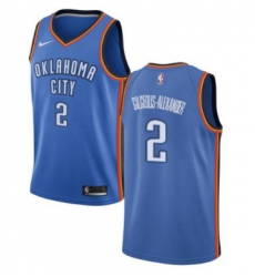 Men Oklahoma City Thunder 2 Shai Gilgeous Alexander Blue Stitched Basketball Jersey Men Oklahoma City Thunder 2 Shai Gilgeous Alexander Blue Stitched Basketball Jersey