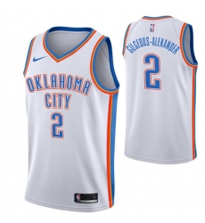 Men Oklahoma City Thunder 2 Shai Gilgeous Alexander White Stitched Basketball Jersey Men Oklahoma City Thunder 2 Shai Gilgeous Alexander White Stitched Basketball Jersey