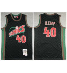 Men Oklahoma City Thunder 40 Shawn Kemp Black 1995 96 Throwback SuperSonics Stitched Jersey Men Oklahoma City Thunder 40 Shawn Kemp Black 1995 96 Throwback SuperSonics Stitched Jersey