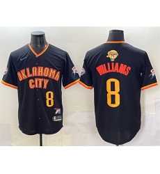 Men Oklahoma City Thunder 8 Jalen Williams Black 2025 Finals Vapor Stitched Baseball Jersey