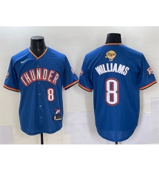 Men Oklahoma City Thunder 8 Jalen Williams Blue 2025 Finals Vapor Stitched Baseball Jersey