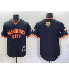 Men Oklahoma City Thunder Blank Black 2025 Finals Vapor Stitched Baseball Jersey Men Oklahoma City Thunder Blank Black 2025 Finals Vapor Stitched Baseball Jersey