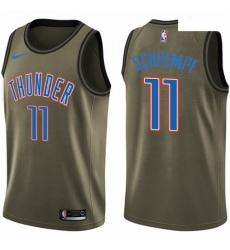Mens Nike Oklahoma City Thunder 11 Detlef Schrempf Swingman Green Salute to Service NBA Jersey Mens Nike Oklahoma City Thunder 11 Detlef Schrempf Swingman Green Salute to Service NBA Jersey