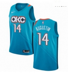 Mens Nike Oklahoma City Thunder 14 DJ Augustin Swingman Turquoise NBA Jersey City Edition Mens Nike Oklahoma City Thunder 14 DJ Augustin Swingman Turquoise NBA Jersey City Edition