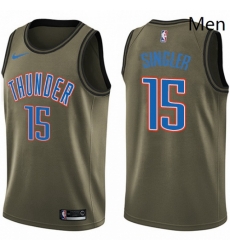 Mens Nike Oklahoma City Thunder 15 Kyle Singler Swingman Green Salute to Service NBA Jersey Mens Nike Oklahoma City Thunder 15 Kyle Singler Swingman Green Salute to Service NBA Jersey
