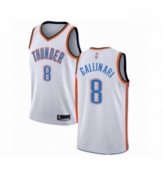 Mens Oklahoma City Thunder 8 Danilo Gallinari Authentic White Basketball Jersey Association Edition Mens Oklahoma City Thunder 8 Danilo Gallinari Authentic White Basketball Jersey Association Edition