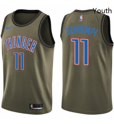 Youth Nike Oklahoma City Thunder 11 Detlef Schrempf Swingman Green Salute to Service NBA Jersey Youth Nike Oklahoma City Thunder 11 Detlef Schrempf Swingman Green Salute to Service NBA Jersey