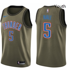 Youth Nike Oklahoma City Thunder 5 Devon Hall Swingman Green Salute to Service NBA Jersey Youth Nike Oklahoma City Thunder 5 Devon Hall Swingman Green Salute to Service NBA Jersey