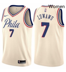 Womens Nike Philadelphia 76ers 7 Timothe Luwawu Swingman Cream NBA Jersey City Edition Womens Nike Philadelphia 76ers 7 Timothe Luwawu Swingman Cream NBA Jersey City Edition