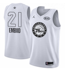 Youth Nike Jordan Philadelphia 76ers 21 Joel Embiid Swingman White 2018 All Star Game NBA Jersey Youth Nike Jordan Philadelphia 76ers 21 Joel Embiid Swingman White 2018 All Star Game NBA Jersey