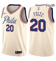Youth Nike Philadelphia 76ers 20 Markelle Fultz Swingman Cream NBA Jersey City Edition Youth Nike Philadelphia 76ers 20 Markelle Fultz Swingman Cream NBA Jersey City Edition