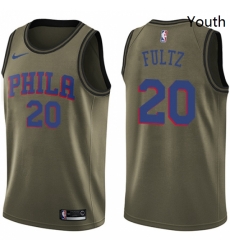 Youth Nike Philadelphia 76ers 20 Markelle Fultz Swingman Green Salute to Service NBA Jersey Youth Nike Philadelphia 76ers 20 Markelle Fultz Swingman Green Salute to Service NBA Jersey