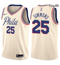 Youth Nike Philadelphia 76ers 25 Ben Simmons Swingman Cream NBA Jersey City Edition Youth Nike Philadelphia 76ers 25 Ben Simmons Swingman Cream NBA Jersey City Edition