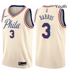 Youth Nike Philadelphia 76ers 3 Dana Barros Swingman Cream NBA Jersey City Edition Youth Nike Philadelphia 76ers 3 Dana Barros Swingman Cream NBA Jersey City Edition