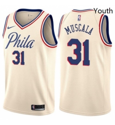 Youth Nike Philadelphia 76ers 31 Mike Muscala Swingman Cream NBA Jersey City Edition Youth Nike Philadelphia 76ers 31 Mike Muscala Swingman Cream NBA Jersey City Edition
