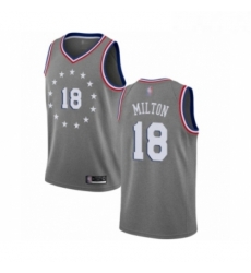 Youth Philadelphia 76ers 18 Shake Milton Swingman Gray Basketball Jersey City Edition Youth Philadelphia 76ers 18 Shake Milton Swingman Gray Basketball Jersey City Edition