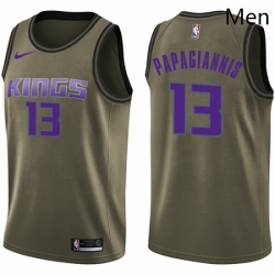 Mens Nike Sacramento Kings 13 Georgios Papagiannis Swingman Green Salute to Service NBA Jersey
