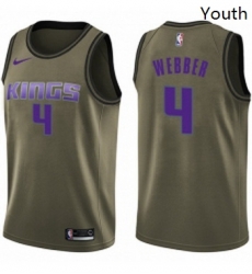 Youth Nike Sacramento Kings 4 Chris Webber Swingman Green Salute to Service NBA Jersey Youth Nike Sacramento Kings 4 Chris Webber Swingman Green Salute to Service NBA Jersey