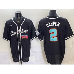 Men San Antonio Spurs  2 Dylan Harper Black Stitched Baseball Jersey