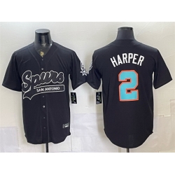 Men San Antonio Spurs  2 Dylan Harper Black Stitched Baseball Jerseys