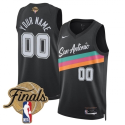 Men San Antonio Spurs Active Player Custom Black 2026 Finals Patch City Edition Stitched Basketball Jersey