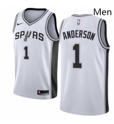 Mens Nike San Antonio Spurs 1 Kyle Anderson Swingman White Home NBA Jersey Association Edition Mens Nike San Antonio Spurs 1 Kyle Anderson Swingman White Home NBA Jersey Association Edition