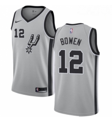 Mens Nike San Antonio Spurs 12 Bruce Bowen Swingman Silver Alternate NBA Jersey Statement Edition Mens Nike San Antonio Spurs 12 Bruce Bowen Swingman Silver Alternate NBA Jersey Statement Edition