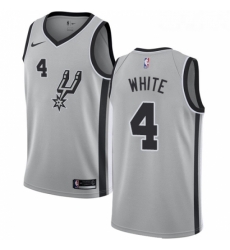 Womens Nike San Antonio Spurs 4 Derrick White Authentic Silver Alternate NBA Jersey Statement Edition Womens Nike San Antonio Spurs 4 Derrick White Authentic Silver Alternate NBA Jersey Statement Edition