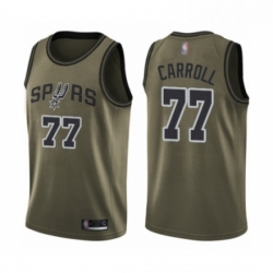 Youth San Antonio Spurs 77 DeMarre Carroll Swingman Green Salute to Service Basketball Jersey 