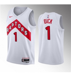Men Toronto Raptors 1 Gradey Dick White 2023 Draft Association Edition Stitched Basketball Jersey Men Toronto Raptors 1 Gradey Dick White 2023 Draft Association Edition Stitched Basketball Jersey