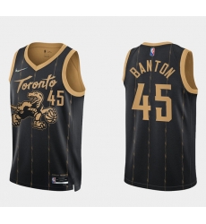 Men Toronto Raptors 45 Dalano Banton 2021 22 City Edition Black 75th Anniversary Swingman Stitched Basketball Jersey Men Toronto Raptors 45 Dalano Banton 2021 22 City Edition Black 75th Anniversary Swingman Stitched Basketball Jersey