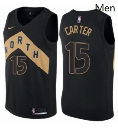 Mens Nike Toronto Raptors 15 Vince Carter Swingman Black NBA Jersey City Edition