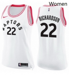 Womens Nike Toronto Raptors 22 Malachi Richardson Swingman WhitePink Fashion NBA Jersey Womens Nike Toronto Raptors 22 Malachi Richardson Swingman WhitePink Fashion NBA Jersey