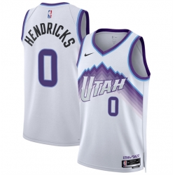 Men Utah Jazz 0 Taylor Hendricks White 2025 Association Edition Stitched Basketball Jersey
