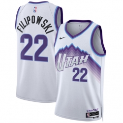 Men Utah Jazz 22 Kyle Filipowski White 2025 Association Edition Stitched Basketball Jersey