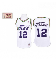 Mens Mitchell and Ness Utah Jazz 12 John Stockton Swingman White Throwback NBA Jersey Mens Mitchell and Ness Utah Jazz 12 John Stockton Swingman White Throwback NBA Jersey