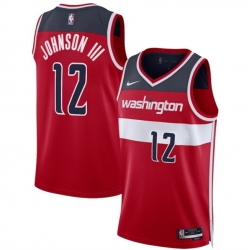 Men Washington Wizards 12 Tre Johnson III Red 2025 Draft Icon Edition Stitched Basketball Jersey