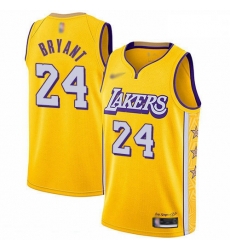 Lakers 24 Kobe Bryant Gold Basketball Swingman City Edition 2019 20 Jersey