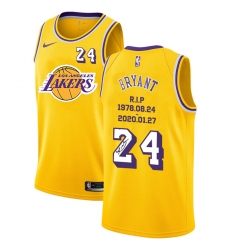 Lakers 24 Kobe Bryant Yellow R I P Signature Swingman Jersey Lakers 24 Kobe Bryant Yellow R I P Signature Swingman Jersey