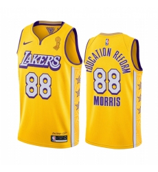 Los Angeles Lakers Markieff Morris 2020 NBA Finals Champions Jersey Gold Social justice BLM Los Angeles Lakers Markieff Morris 2020 NBA Finals Champions Jersey Gold Social justice BLM