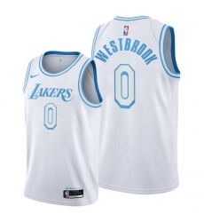 Men Lakers Russell Westbrook 2021 trade white city edition jersey Men Lakers Russell Westbrook 2021 trade white city edition jersey