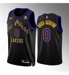 Men Los Angeles Lakers 0 Jalen Hood Schifino Black 2023 24 City Edition Stitched Basketball Jersey Men Los Angeles Lakers 0 Jalen Hood Schifino Black 2023 24 City Edition Stitched Basketball Jersey