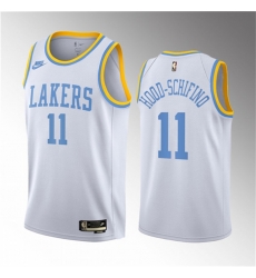 Men Los Angeles Lakers 11 Jalen Hood Schifino White 2023 Draft Classic Edition Stitched Basketball Jersey Men Los Angeles Lakers 11 Jalen Hood Schifino White 2023 Draft Classic Edition Stitched Basketball Jersey