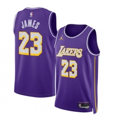 Men Los Angeles Lakers 23 LeBron James Purple 2025 Statement Edition Stitched Basketball Jersey
