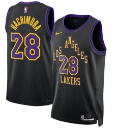 Men Los Angeles Lakers 28 Rui Hachimura Black 2023 24 City Edition Stitched Basketball Jersey Men Los Angeles Lakers 28 Rui Hachimura Black 2023 24 City Edition Stitched Basketball Jersey