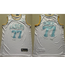 Men Los Angeles Lakers 77 Luka Doncic White 2025 Classic Edition Stitched Basketball Jersey