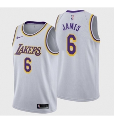 Men Los Angeles Lakers LeBron James #6 Jersey White 2021-22 Men Los Angeles Lakers LeBron James #6 Jersey White 2021-22