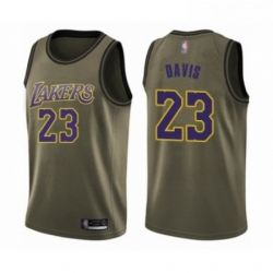 Mens Los Angeles Lakers 23 Anthony Davis Swingman Green Salute to Service Basketball Jersey 
